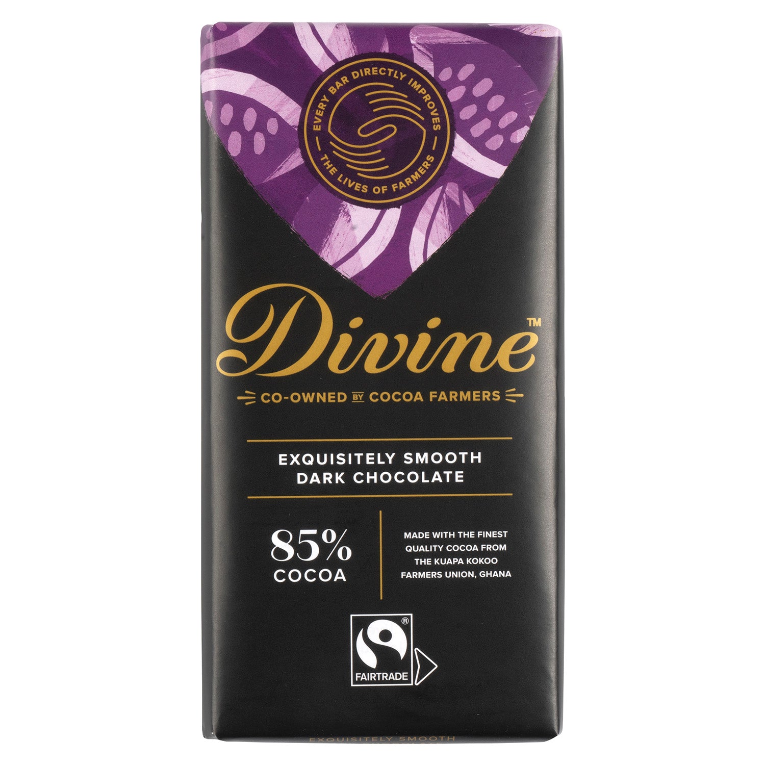 Divine Dark Chocolate 85%, 90g 15-p