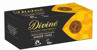 Divine Dark Chocolate Ginger Thins 200g 12-p