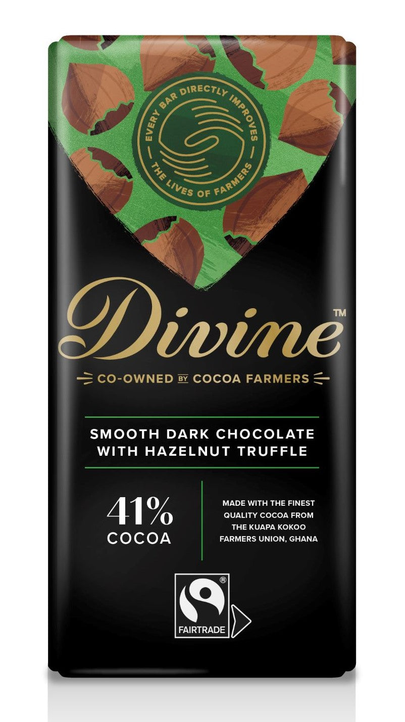 Divine Dark Chocolate with Hazelnut 90g 15-p