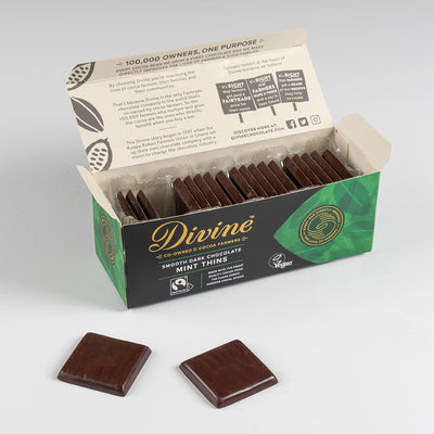 Divine Dark Chocolate Mint Thins 200g 12-p