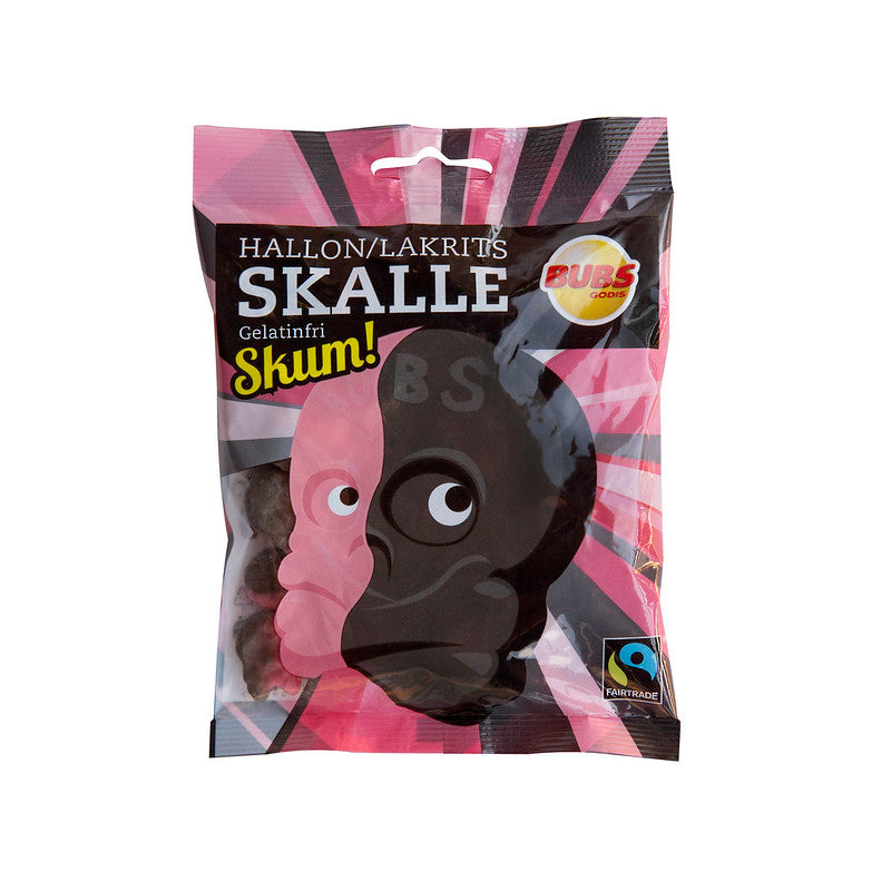 Hallonlakritsskalle Skum 12 x 90g