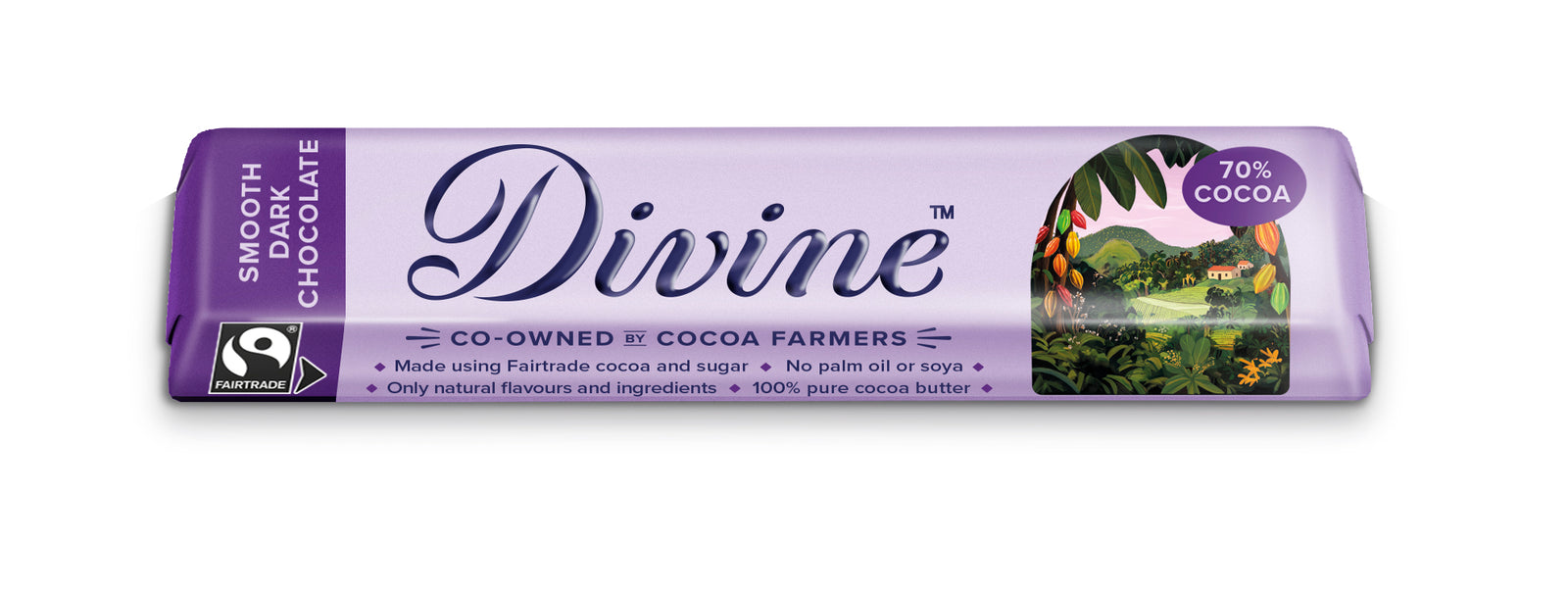 Divine Smooth Dark Chocolate 70%, 35g 30-p