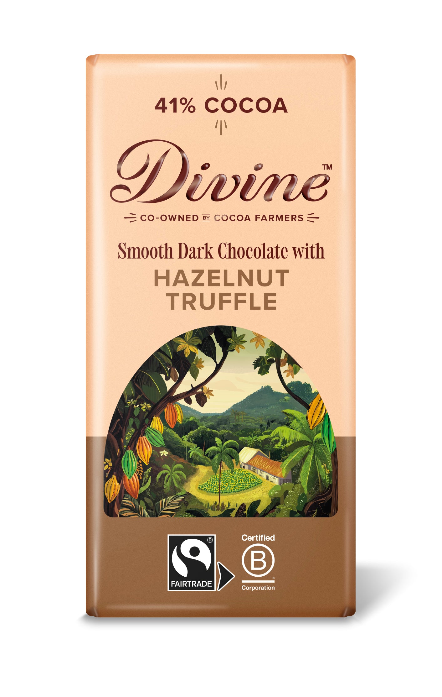 Divine Dark Chocolate with Hazelnut 90g 15-p