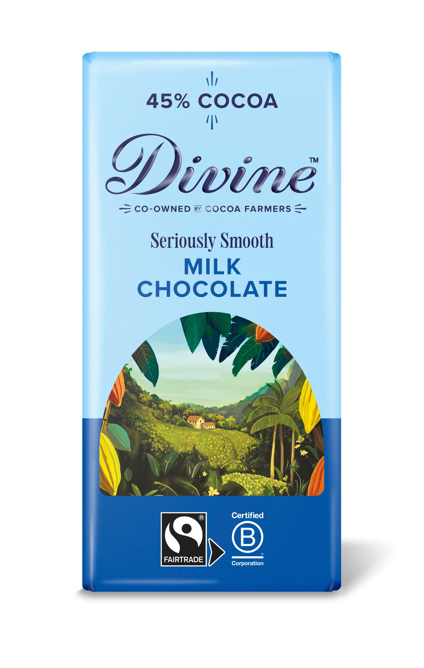Divine  Smooth Milk Chocolate 45% 90g 15-p